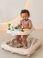 Ходунки детские с электронной игровой панелью Amarobaby, First Steps, бежевый